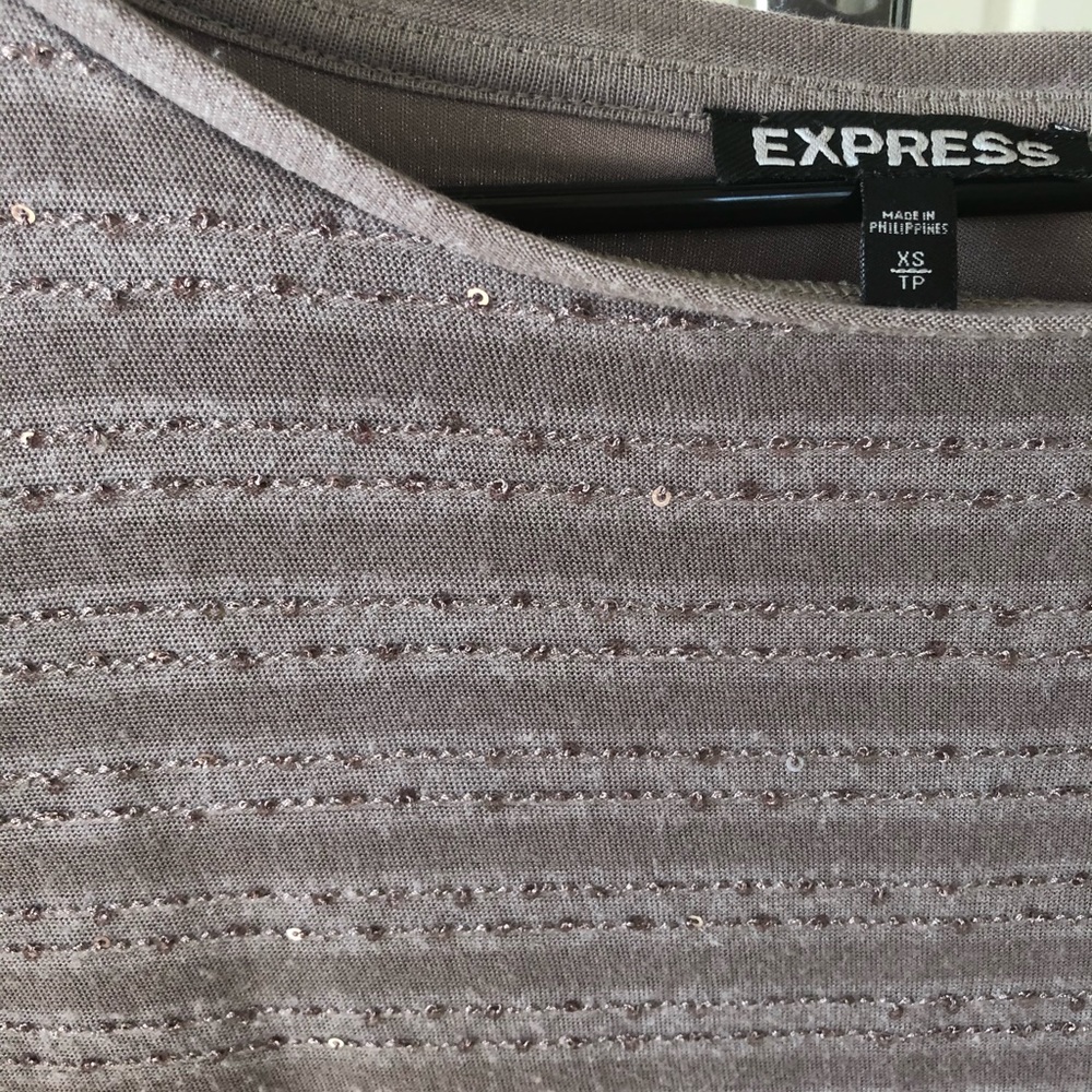 EXPRESS: 3/4 length sleeve sequin dress